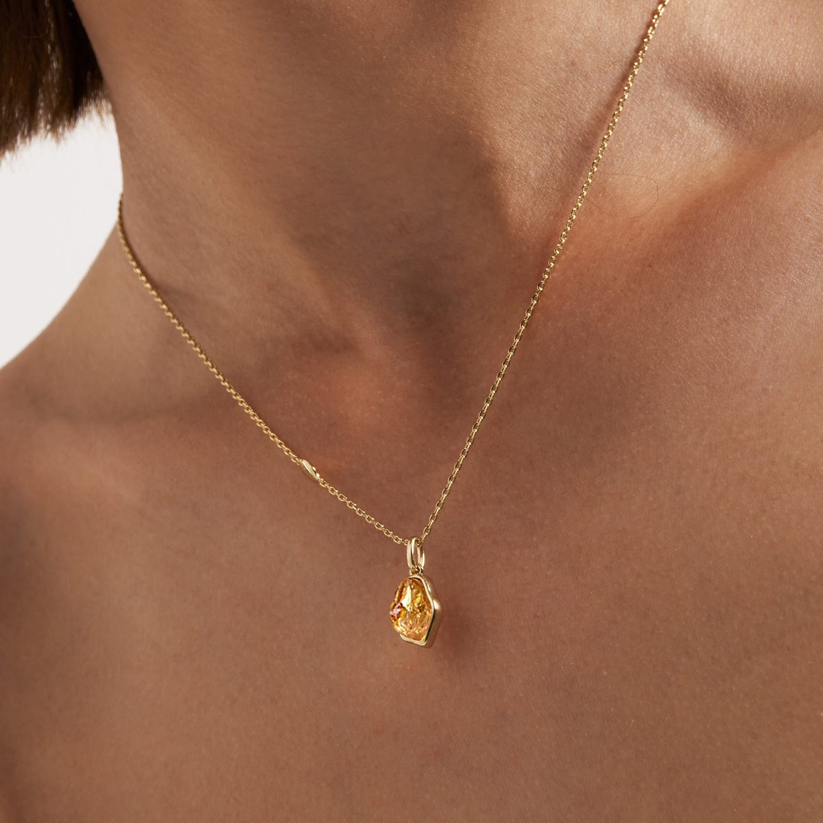 Raw Citrine Necklace AmberLollipop