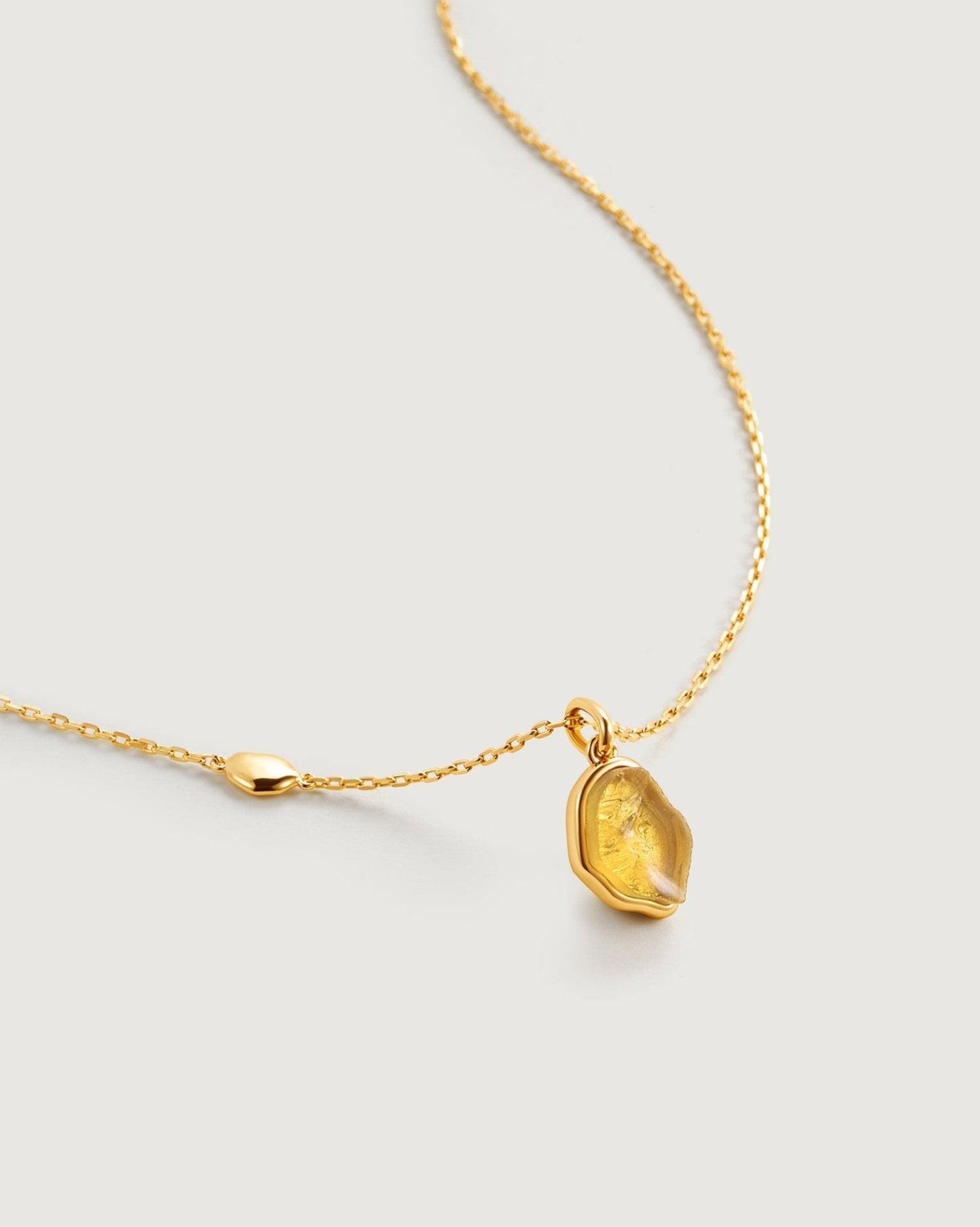 Raw Citrine Necklace - Amber lollipop