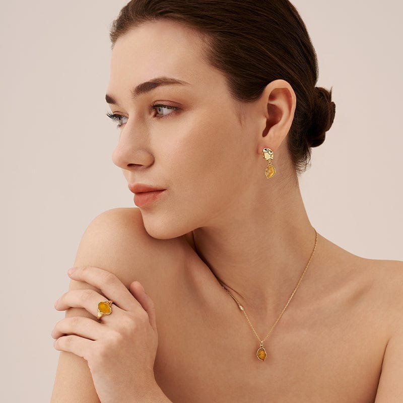 Raw Citrine Open Ring AmberLollipop