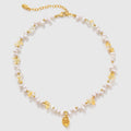 Raw Citrine Pearl Necklace