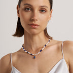 Raw Lapis Lazuli Pearl Necklace AmberLollipop