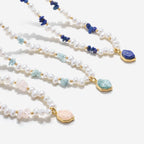 Raw Lapis Lazuli Pearl Necklace AmberLollipop