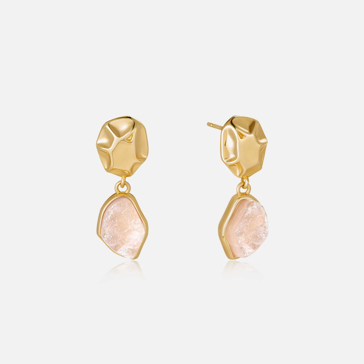 Raw Rose Quartz Earrings AmberLollipop