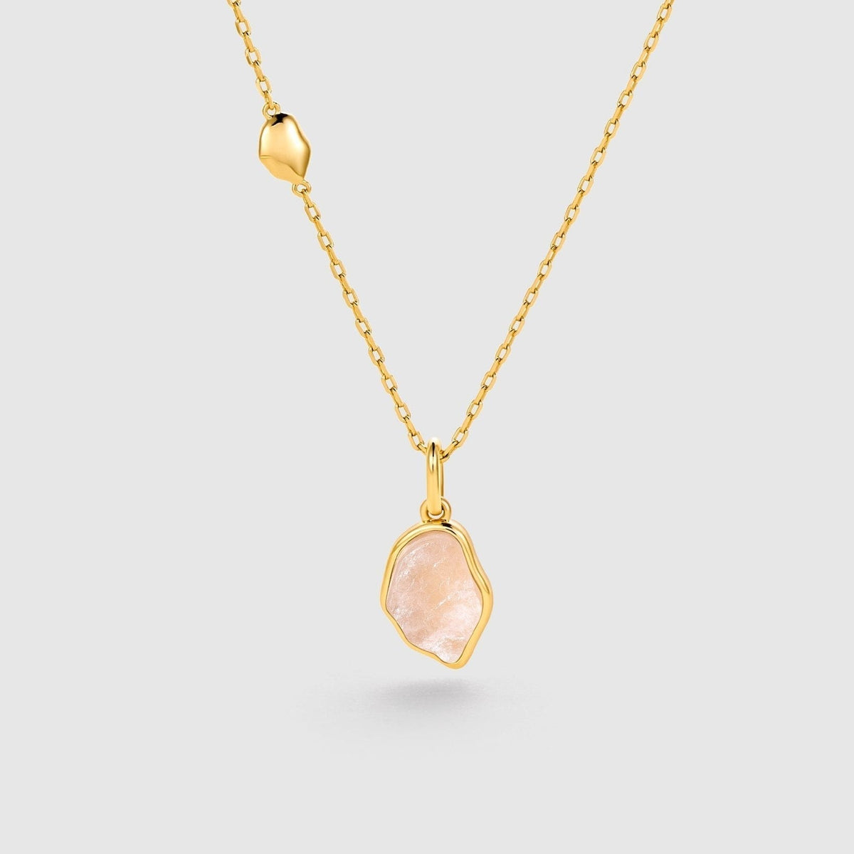 Raw Rose Quartz Necklace AmberLollipop