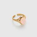 Raw Rose Quartz Open Ring - Amber Lollipop