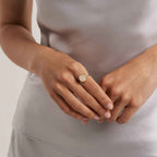 Raw Rose Quartz Open Ring