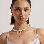 Raw Rose Quartz Pearl Necklace AmberLollipop