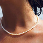Rice Pearl Choker Necklace