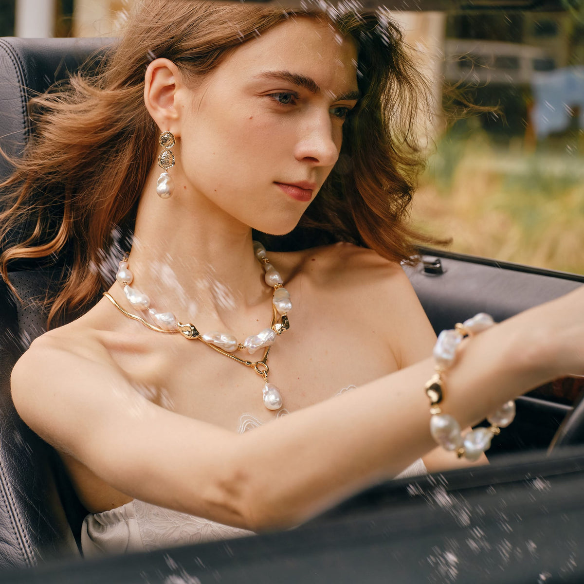 Sea Breeze Baroque Pearl Bracelet AmberLollipop