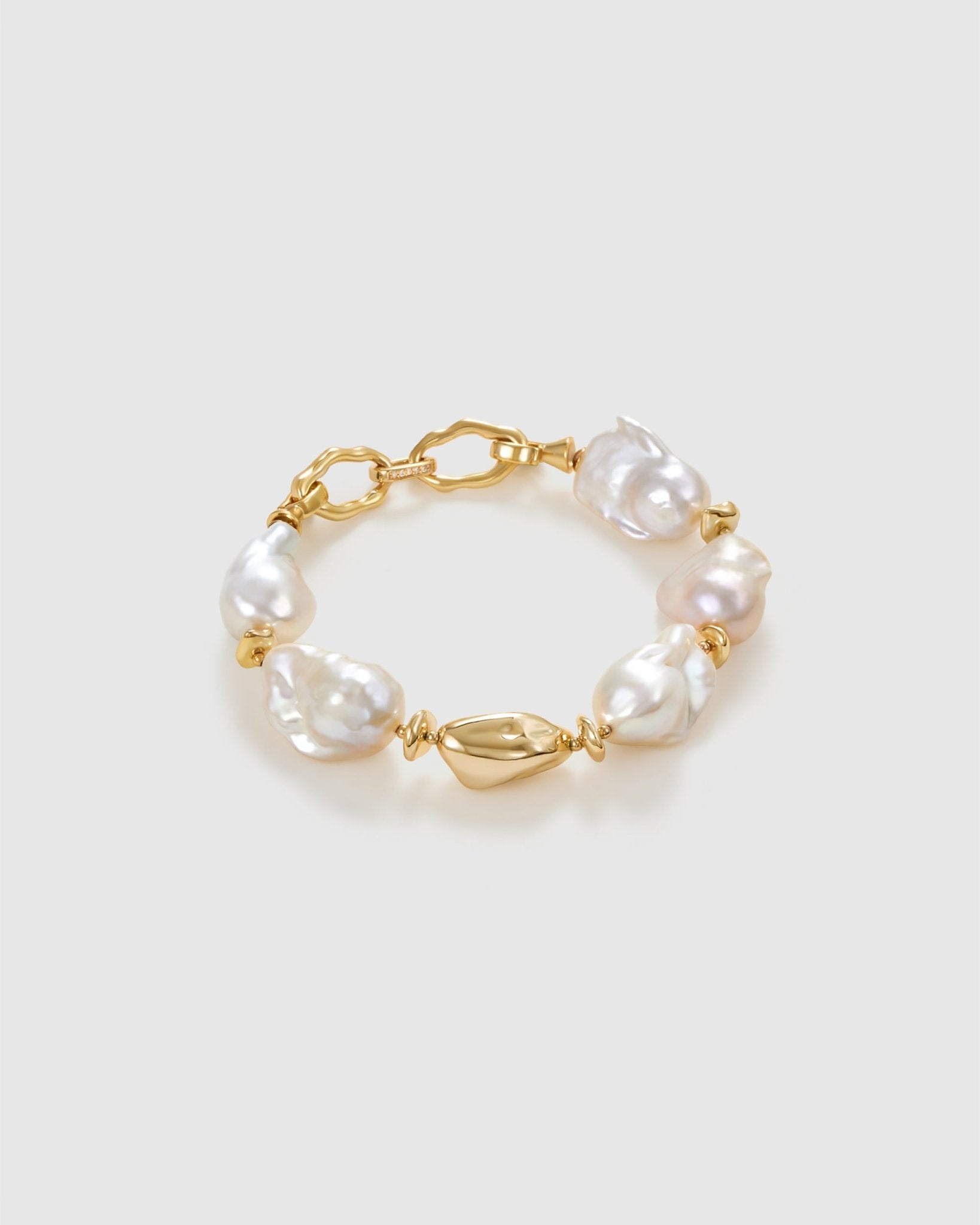 Sea Breeze Baroque Pearl Bracelet - Amber lollipop