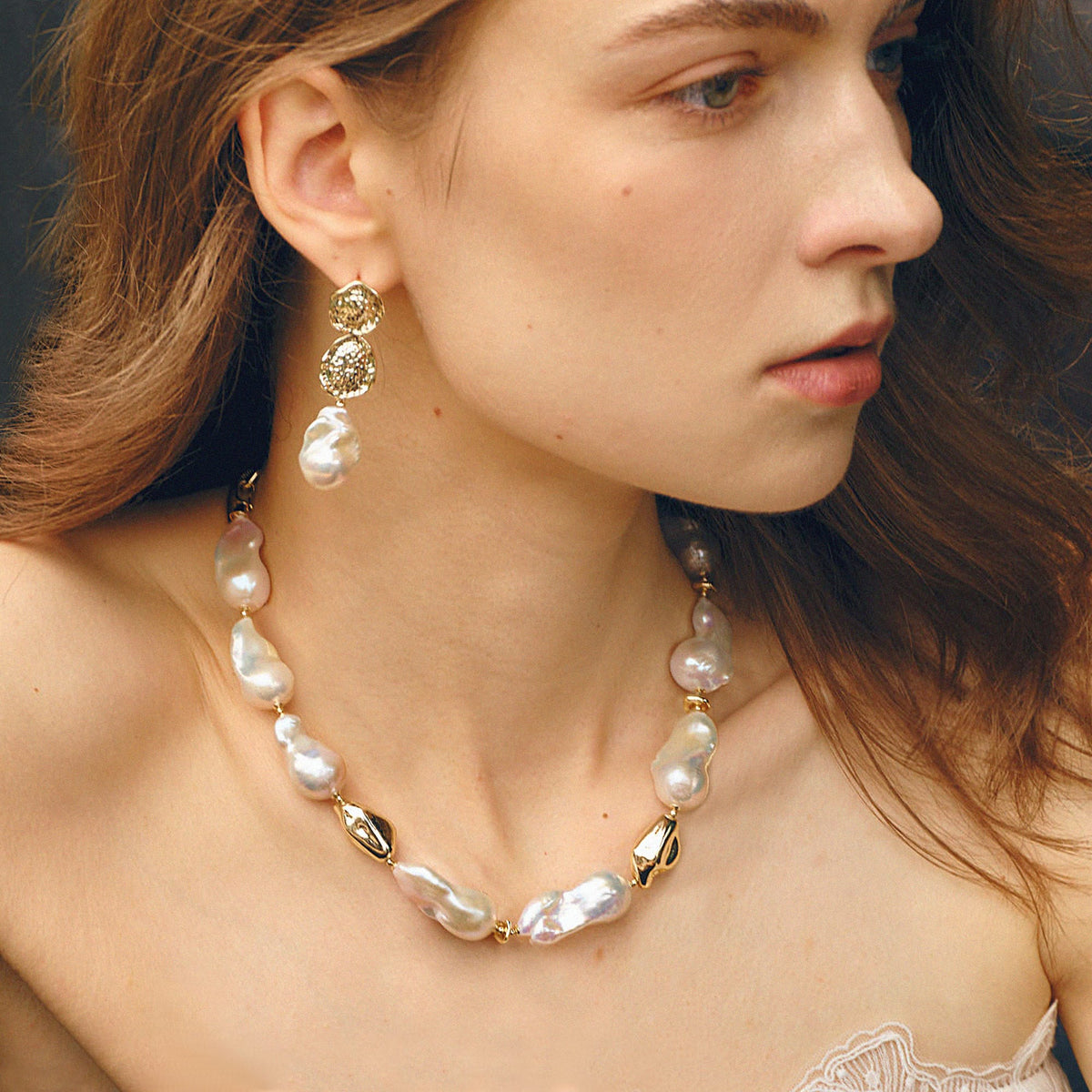 Sea Breeze Baroque Pearl Necklace AmberLollipop