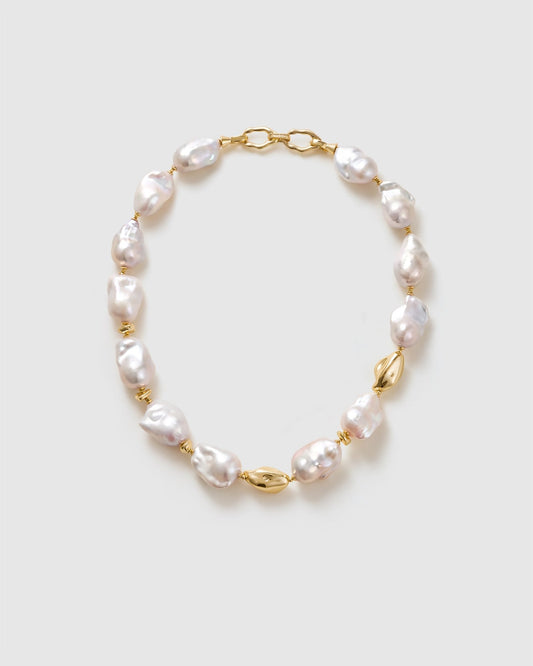 Sea Breeze Baroque Pearl Necklace - Amber lollipop