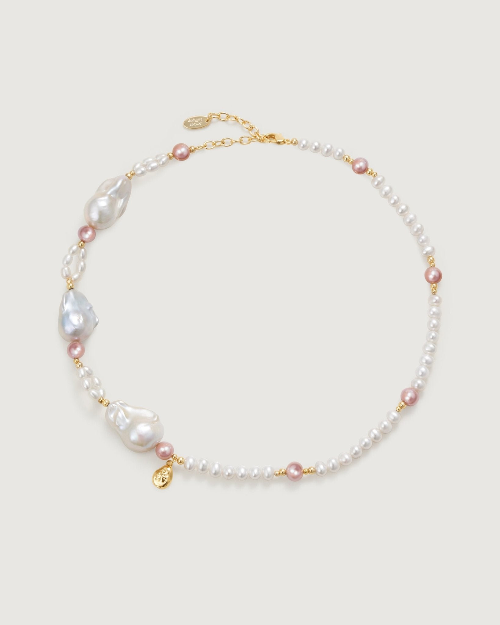 Sea Garden Pearl Necklace - Amber lollipop