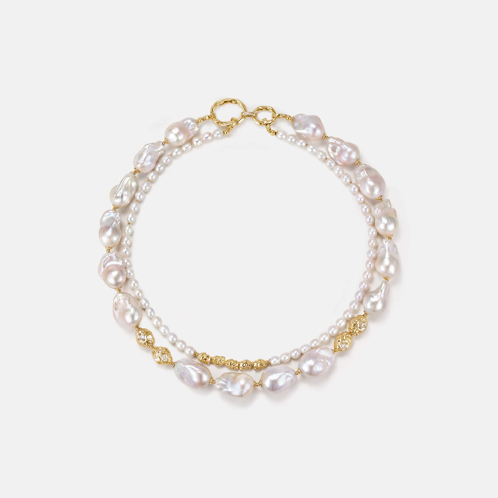 Sea Jewel Baroque Pearl Necklace AmberLollipop