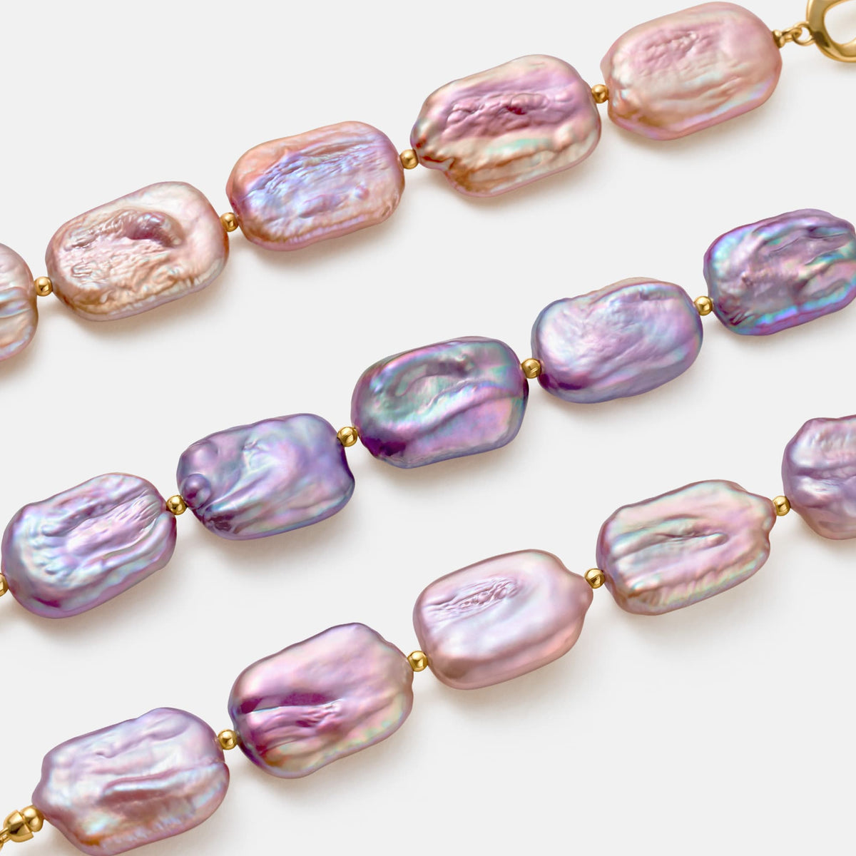 Sea Treasure Baroque Pearl Collar Necklace AmberLollipop