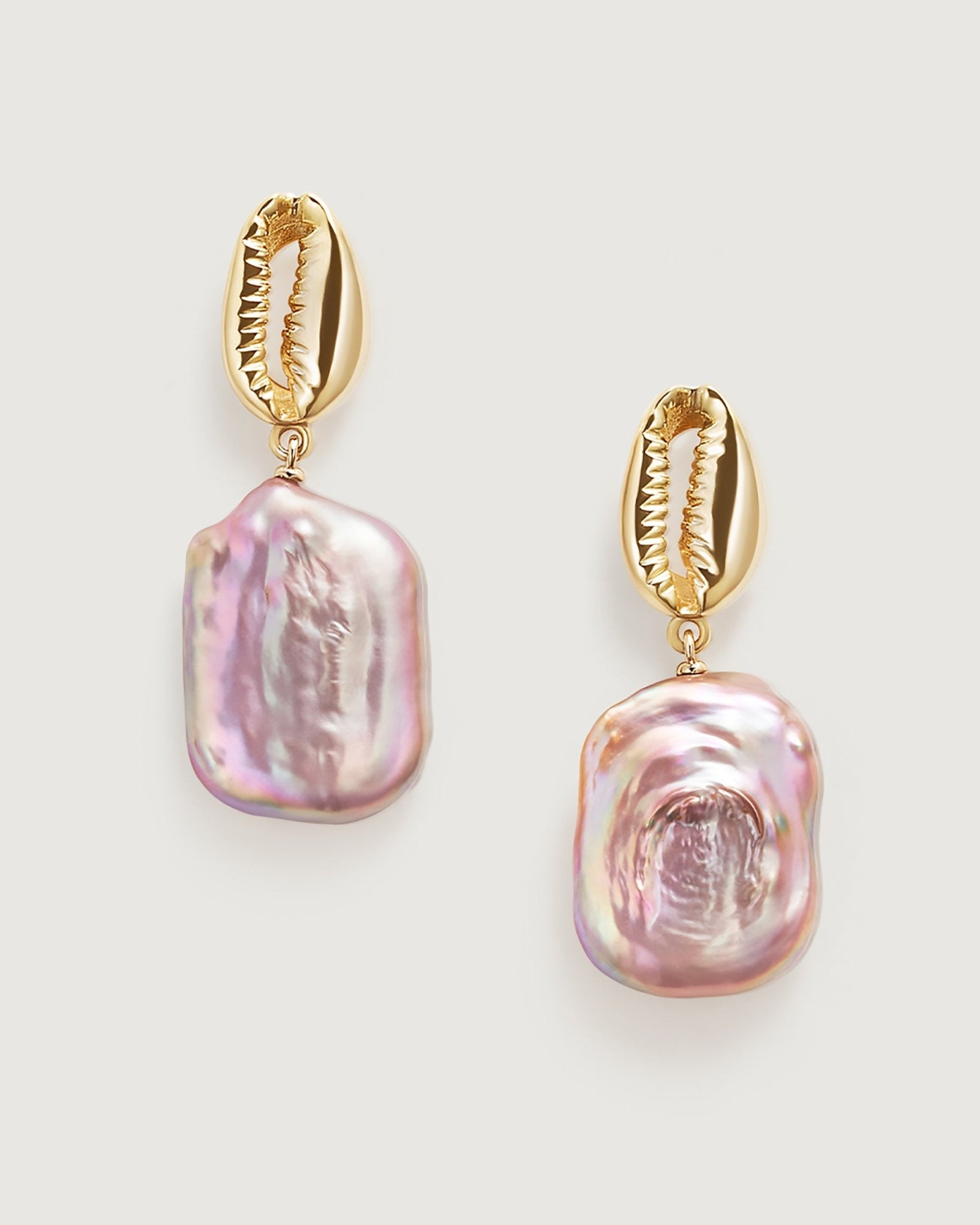 Sea Treasure Baroque Pearl Earring - Amber lollipop