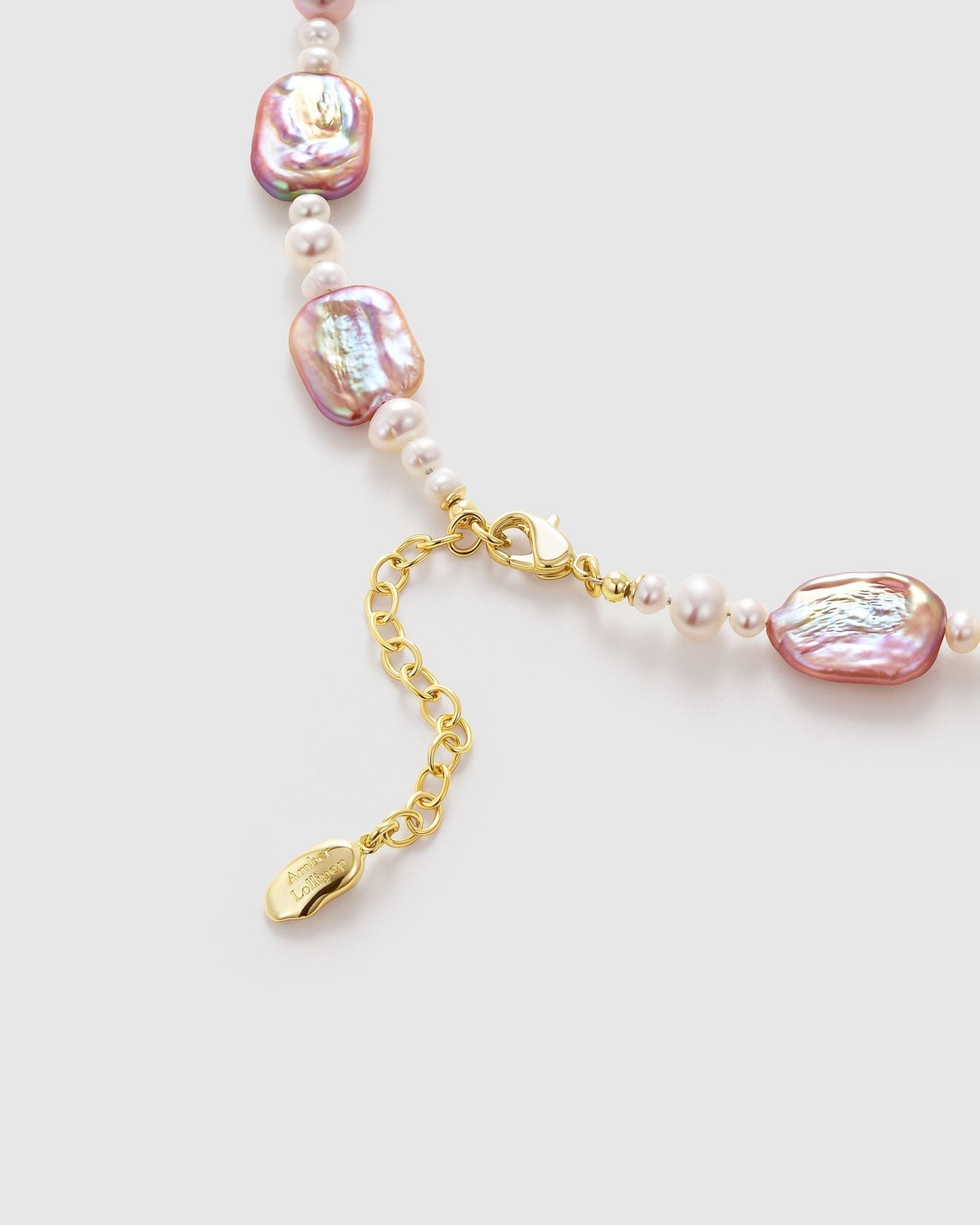 Sea Treasure Baroque Pearl Necklace - Amber lollipop