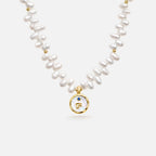 Signet Initial Pearl Necklace AmberLollipop