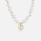 Signet Initial Pearl Necklace AmberLollipop