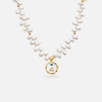 Signet Initial Pearl Necklace AmberLollipop