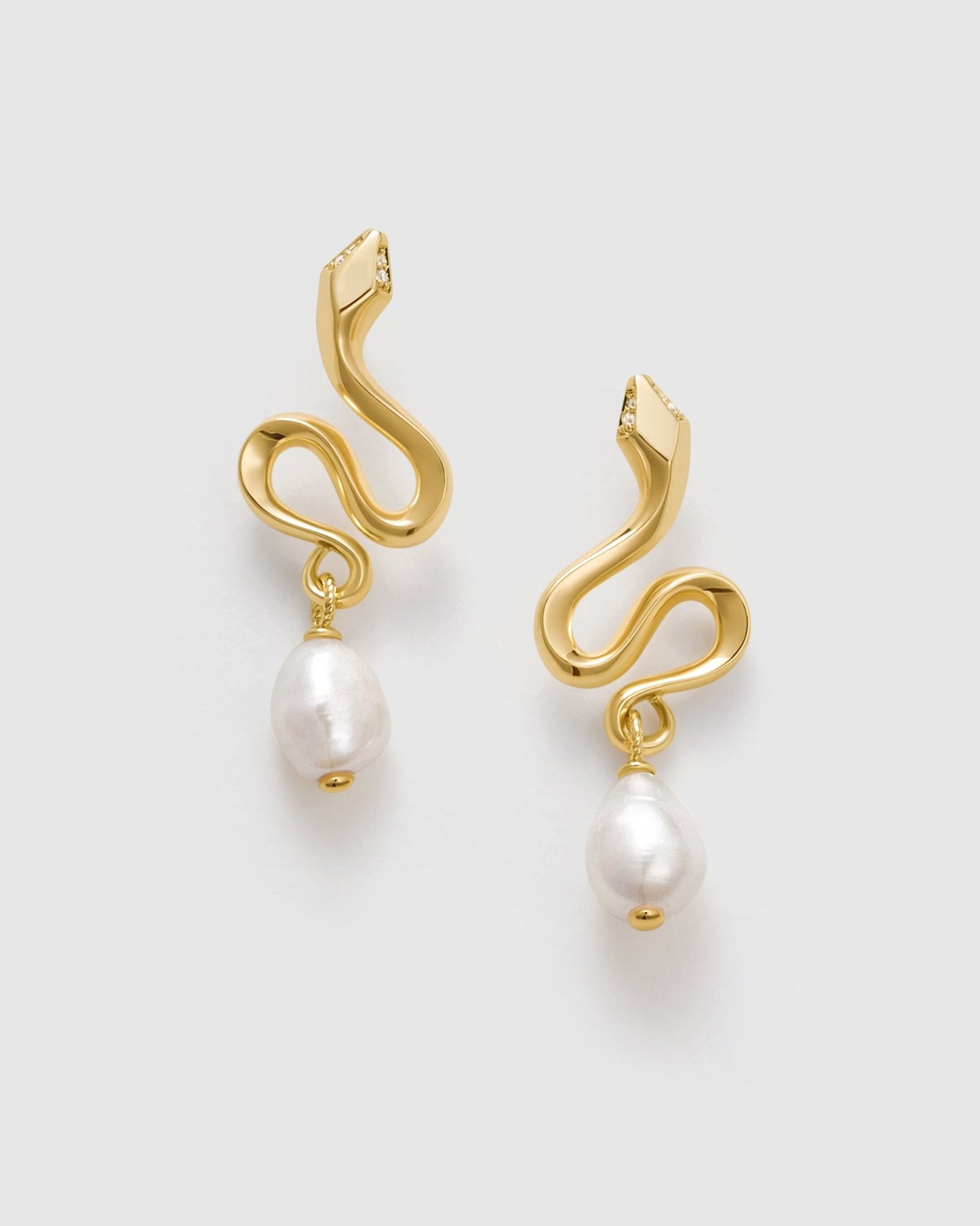 Snake Pearl Earring - Amber lollipop