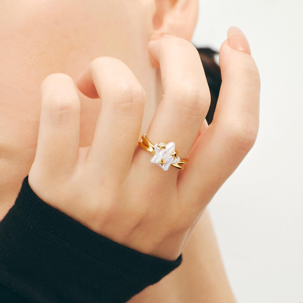 Starlight Pearl Ring AmberLollipop