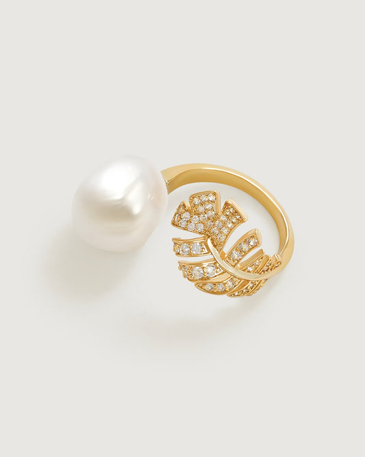 Sunshine Manor Baroque Pearl Ring - Amber lollipop