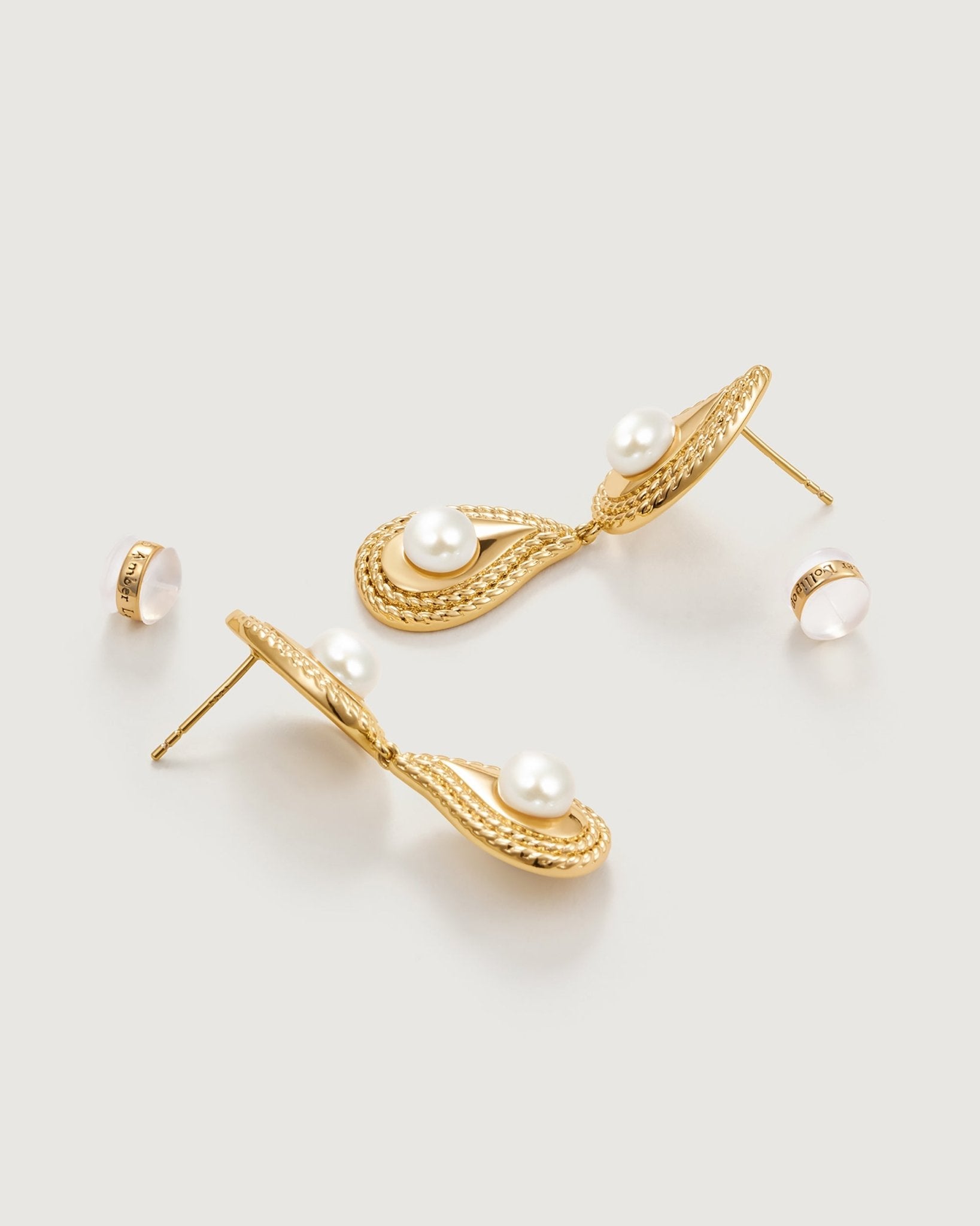 Teardrop Pearl Earring - Amber lollipop