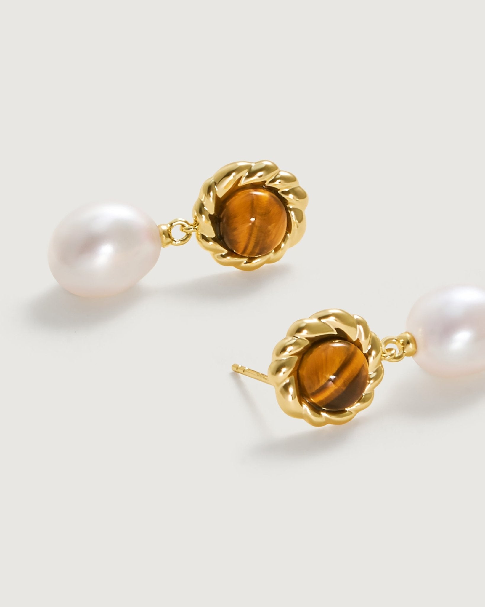 Tigerite Drop Earring - Amber lollipop