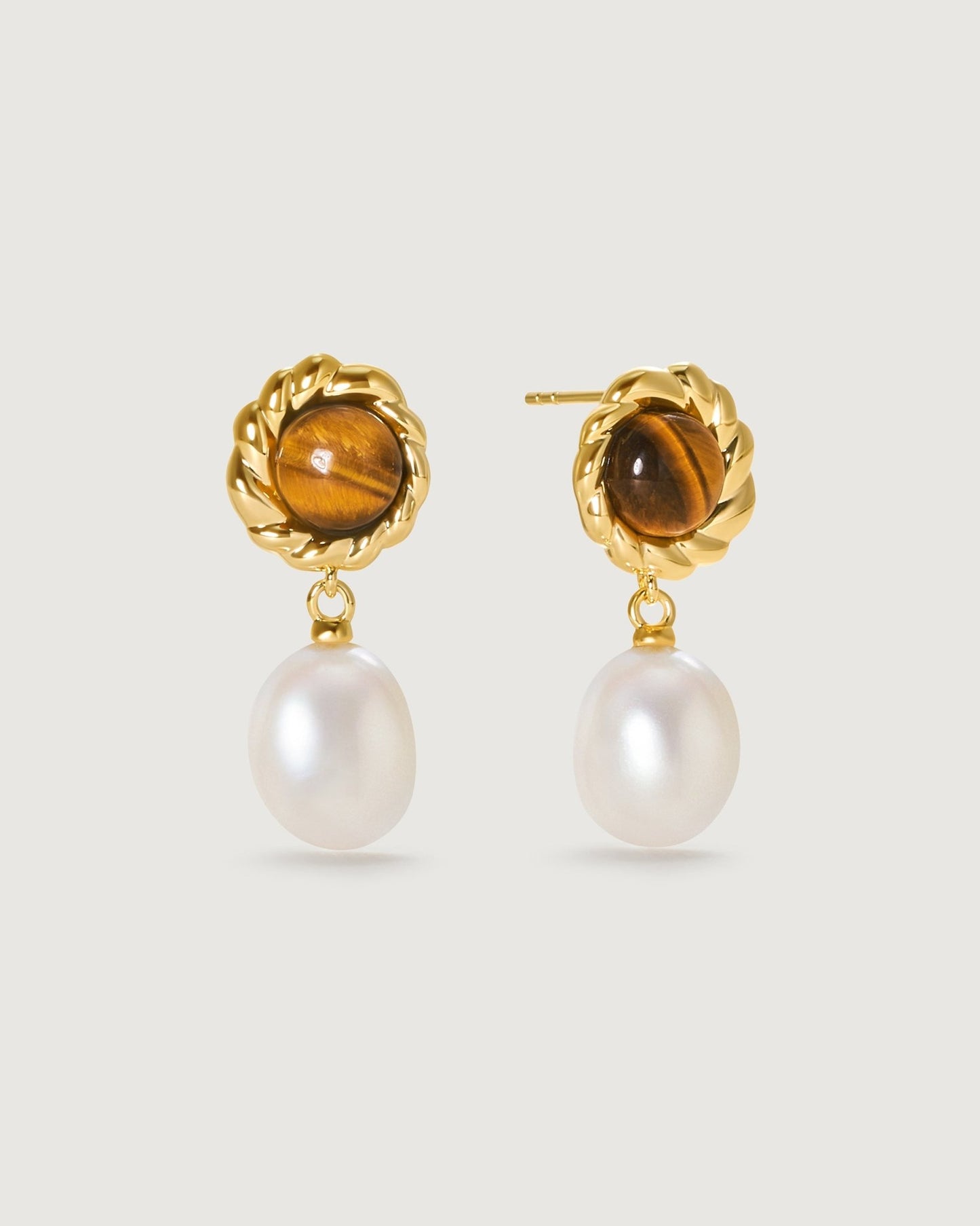 Tigerite Drop Earring - Amber lollipop