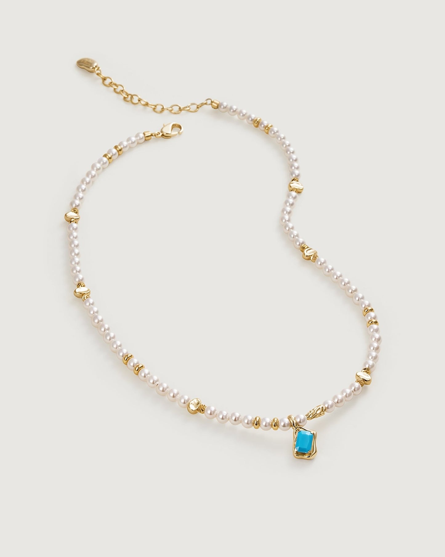 Turquoise Pearl Necklace - Amber lollipop