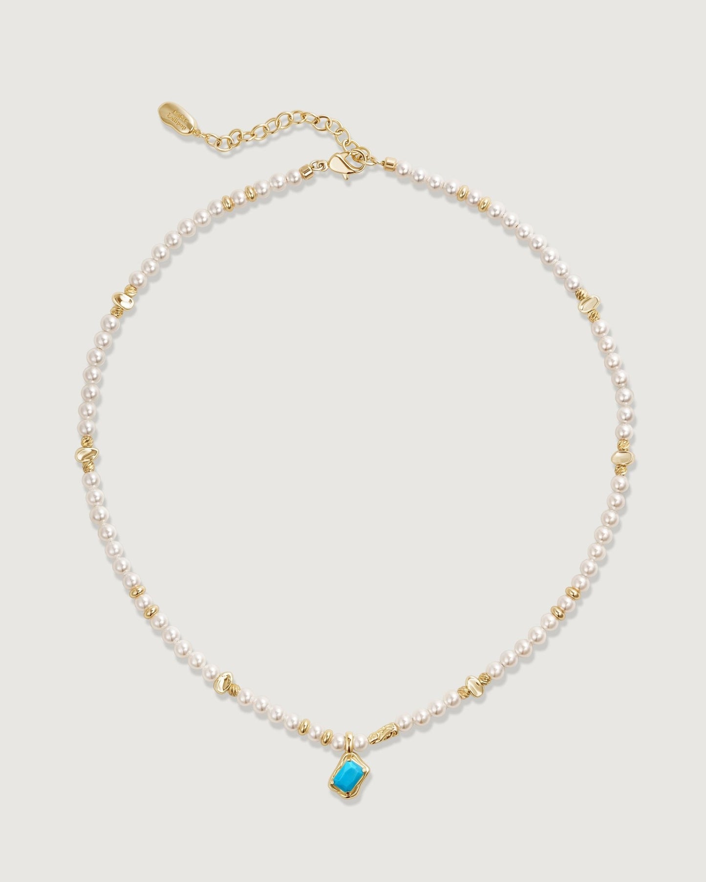 Turquoise Pearl Necklace - Amber lollipop