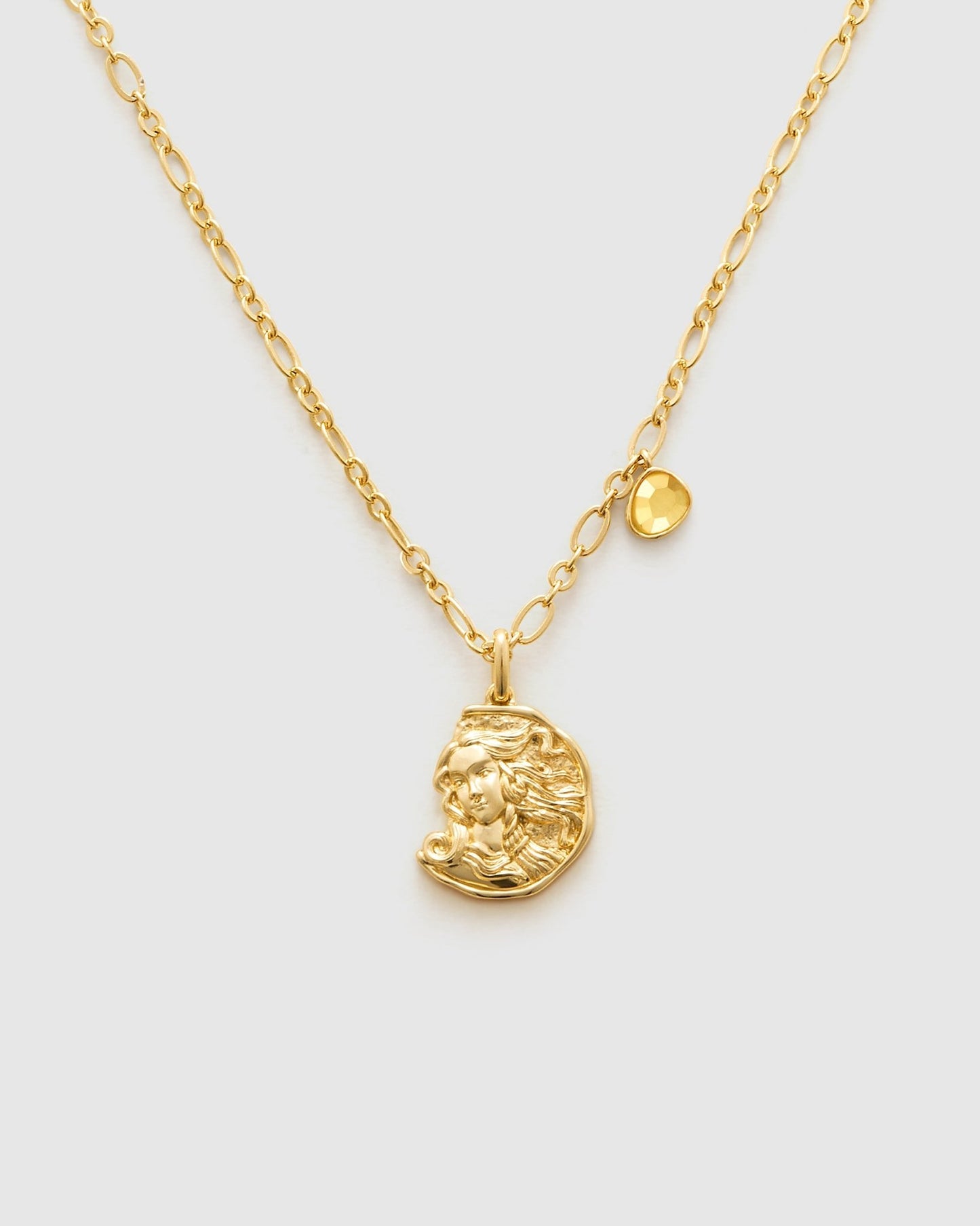 Venus Coin Pendant Necklace - Amber lollipop