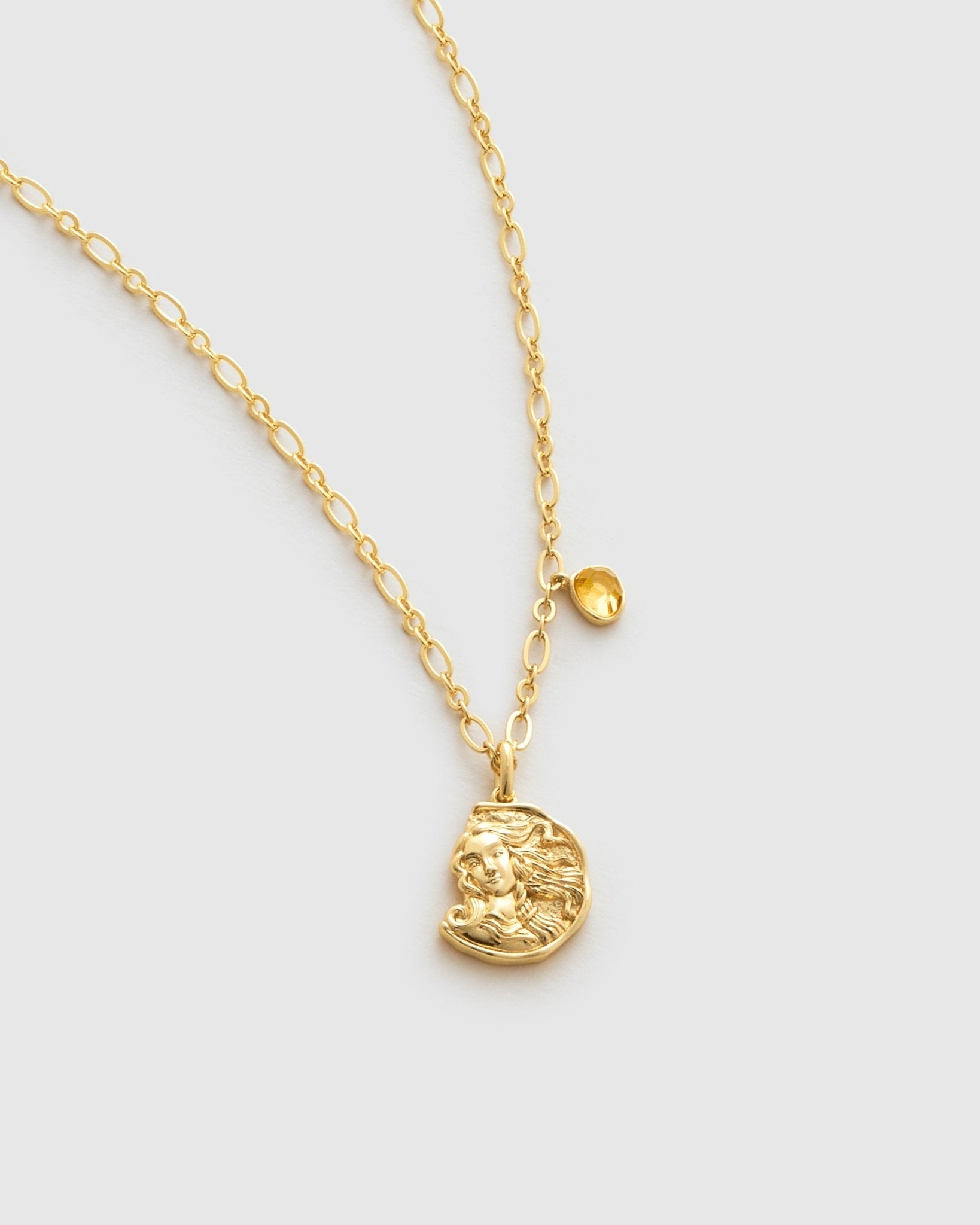 Venus Coin Pendant Necklace - Amber lollipop