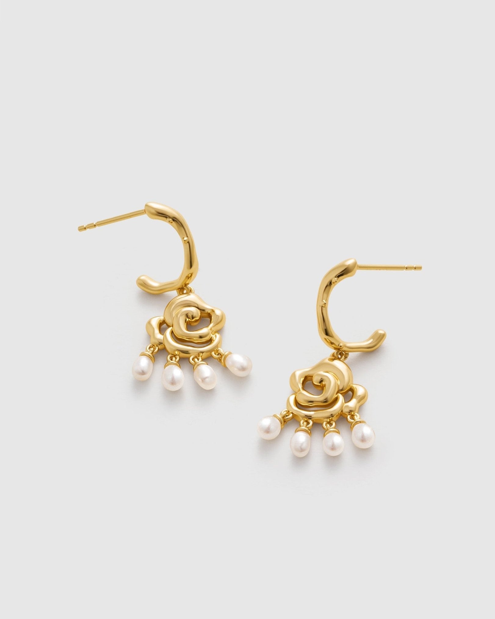 Venus Pearl Drop Earrings - Amber lollipop