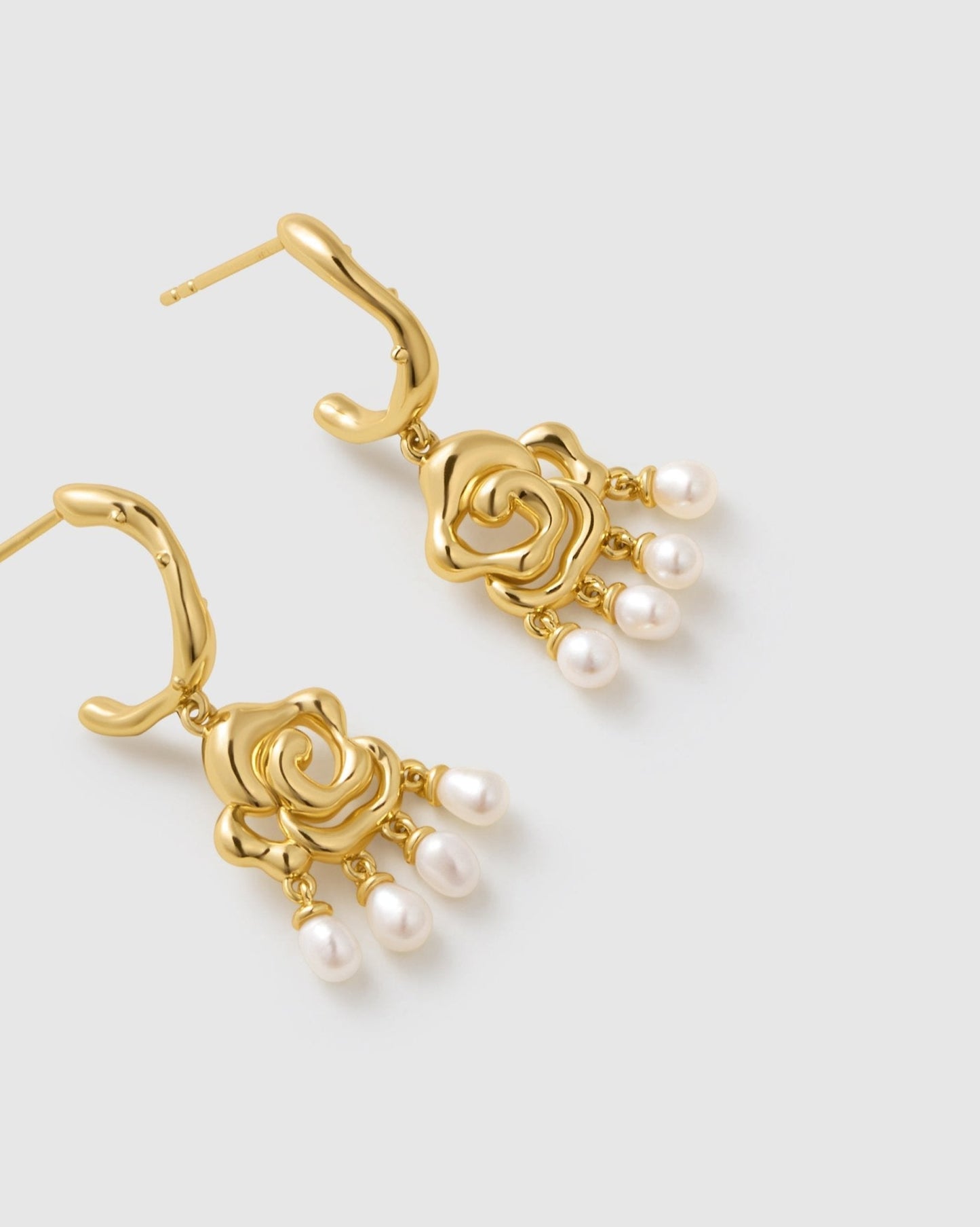 Venus Pearl Drop Earrings - Amber lollipop