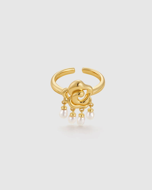 Venus Pearl Ring - Amber lollipop