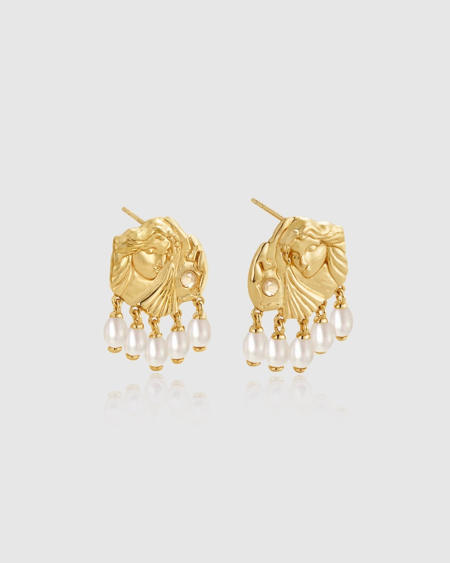 Venus Pearl Stud Earrings - Amber lollipop