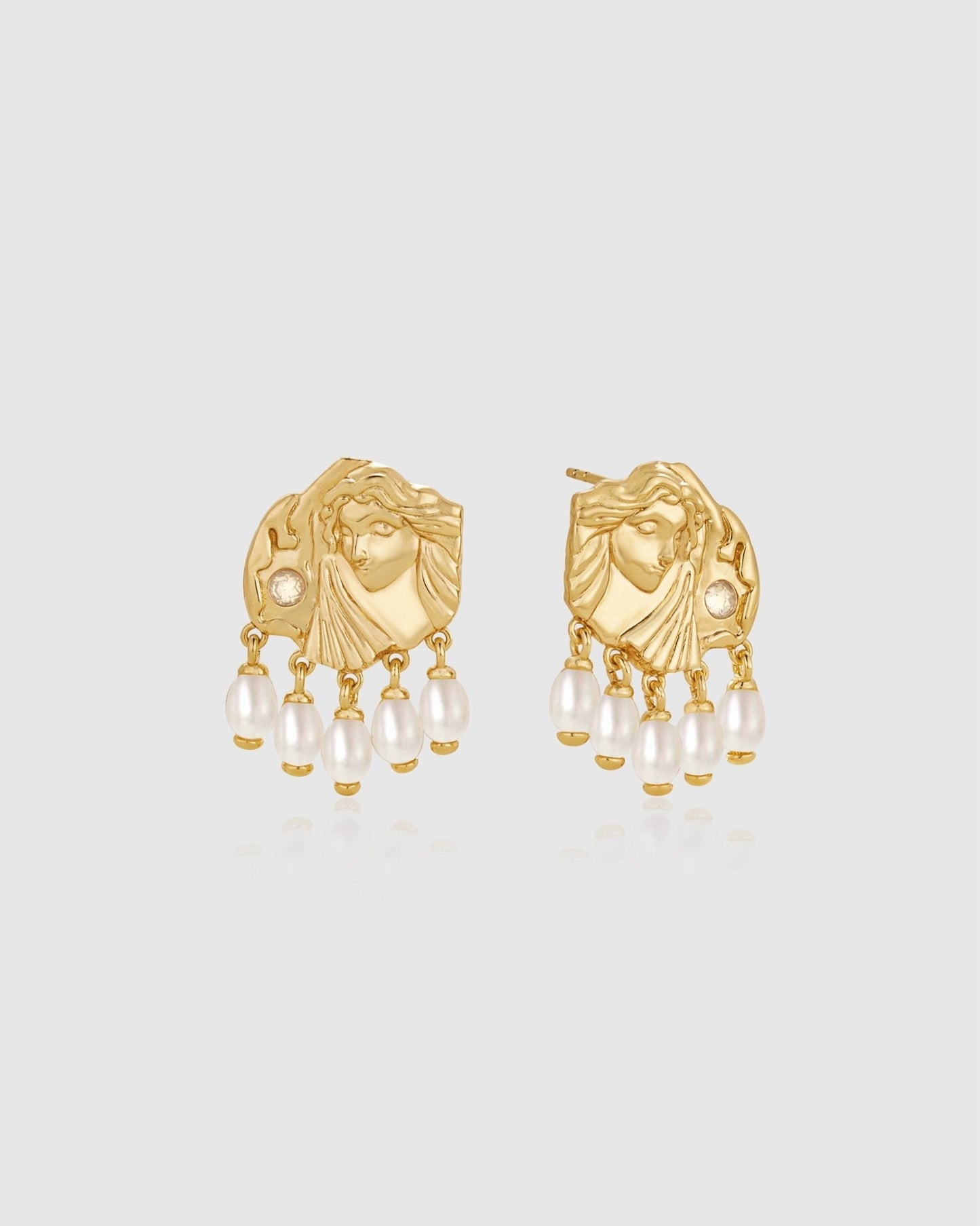 Venus Pearl Stud Earrings - Amber lollipop