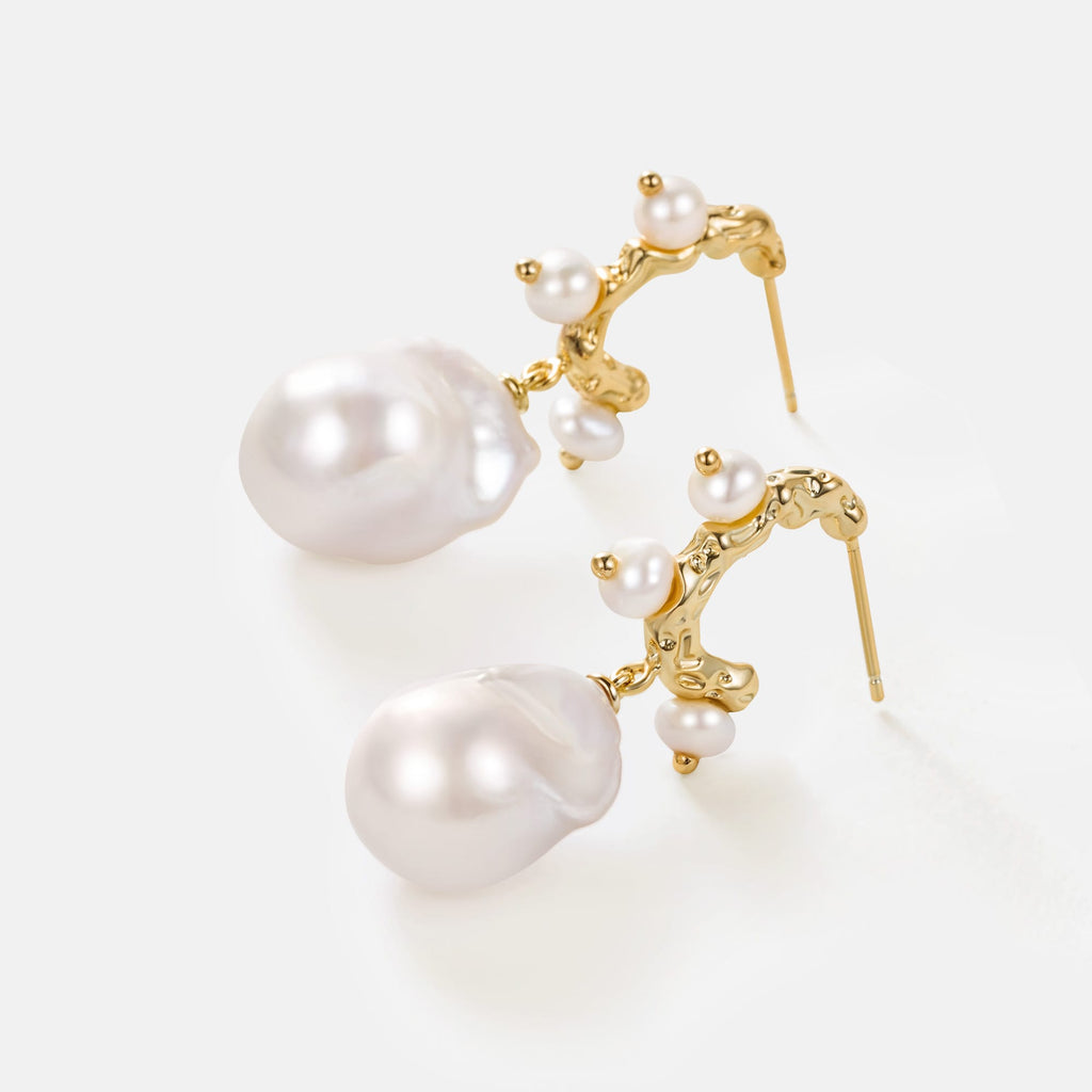 Waltz Baroque Pearl Drop Earrings AmberLollipop