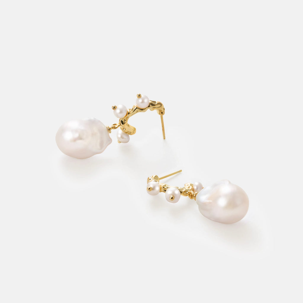 Waltz Baroque Pearl Drop Earrings AmberLollipop