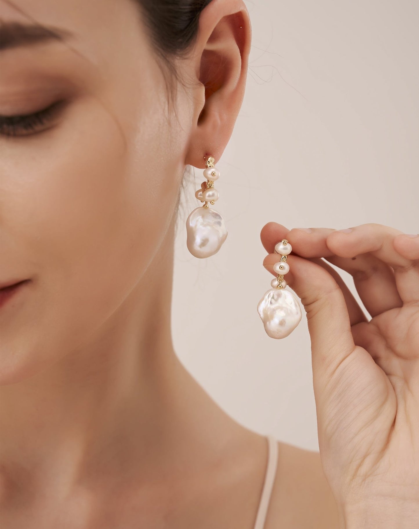 Waltz Baroque Pearl Earring - Amber lollipop