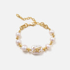 White Baroque Pearl Bee Bracelet AmberLollipop