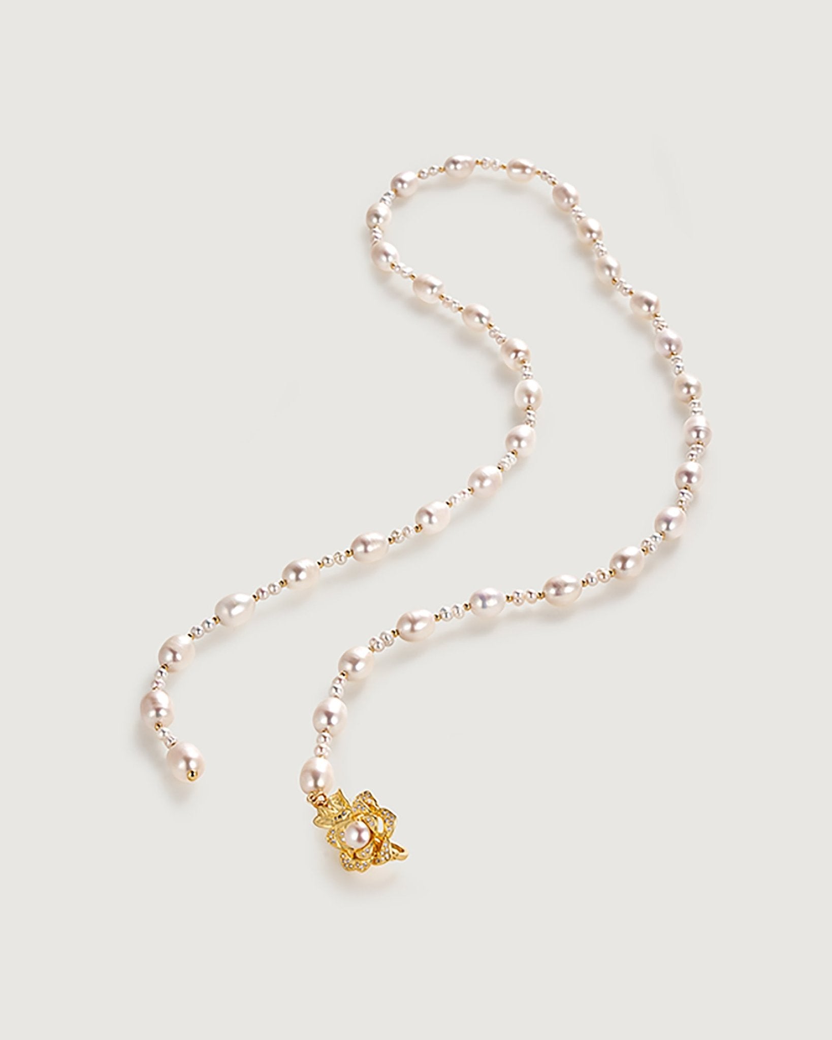 Winter Afternoon Baroque Pearl Necklace - Amber lollipop