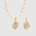 Irregular Pearl Choker Necklace With Zodiac Sign Pendant