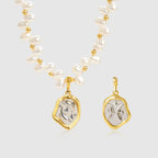 Irregular Pearl Choker Necklace With Zodiac Sign Pendant