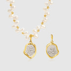 Irregular Pearl Choker Necklace With Zodiac Sign Pendant