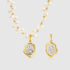 Irregular Pearl Choker Necklace With Zodiac Sign Pendant