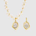 Irregular Pearl Choker Necklace With Zodiac Sign Pendant